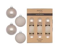 Palline di Natale in vetro da 8 cm, 12 pezzi, opache e lucide, palline per albero di Natale, decorazioni per albero di Natale e decorazioni per albero di Natale, alabastro fine