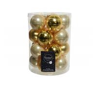 Palline di Natale in vetro da appendere 6 cm Oro e Perla. Set 20