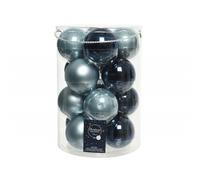 Palline di Natale in vetro da appendere 8 cm Blu. Set 16