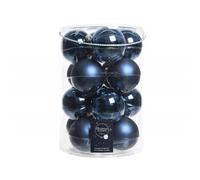 Palline di Natale in vetro da appendere 8 cm Blu. Set 16