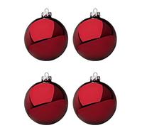 Palline di Natale in Vetro Rosso Scuro Lucido Decorazioni Addobbi Albero