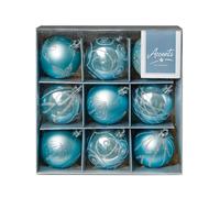 Palline Di Natale Infrangibili 9 Pezzi 60Mm Decorazione Per Albero Blu Ghiaccio