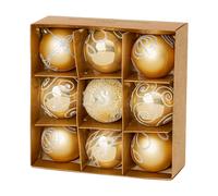 Palline Di Natale Infrangibili 9 Pezzi 60Mm Decorazione Per L'Albero Oro