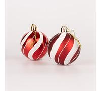 Palline di Natale infrangibili rosse e bianche, 60 mm, 18 pezzi, decorazioni per albero di Natale, decorazioni per albero di Natale, decorazioni natalizie da appendere per le vacanze, lucide, opache,