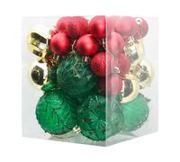 Palline di Natale Ornamenti Set 36 Pezzi Rosso Verde Oro PVC per Albero e Finest