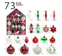 Palline di Natale Ornamento Set 73 pz Dipinte a Mano da Appendere Decorazione Al