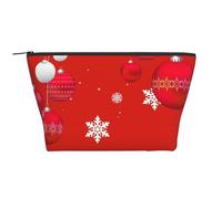 Palline di Natale Palle di Natale rosse e bianche Fiocchi di neve, Borsa da toilette Borsa per trucco Borsa per cosmetici Borsa da toilette da viaggio portatile