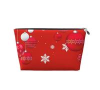 Palline di Natale Palle di Natale rosse e bianche Fiocchi di neve, Borsa da toilette Borsa per trucco Borsa per cosmetici Borsa da toilette da viaggio portatile