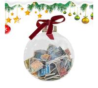Palline di Natale per albero - palline trasparenti divertenti riempite con libri, per inaugurazione della casa, per interni, con cordino per finestre, soffitti e pareti