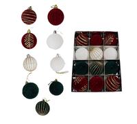 Palline di Natale perfette da appendere decorazioni 12 pezzi rosse e bianche add