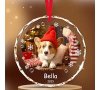 Palline di Natale Personalizzate per Animali Domestici - Decorazioni in Cristallo per Albero di Natale con Foto di Cane e Gatto e Nome, Regalo su Misura per gli Amanti di Animali nelle Vacanze 2025