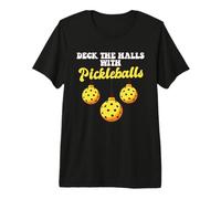 Palline di Natale Pickleball Player Coach Deck The Halls Xmas Maglietta Premium