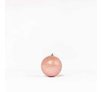 Palline di Natale Rosa Cipria Glitter 10 cm Giulia Grillo, Set da 4 | Plastica infrangibile, cappuccio e cordino montati, non perde glitter, mani pulite, scatola con display, addobbi per albero