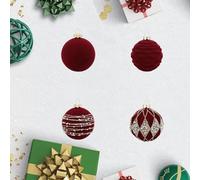 Palline di Natale rosse per le vacanze, set da 16 pezzi con robusto nucleo in plastica per albero e atmosfera festiva, viene fornito in confezione (palline rosse16 pezzi)