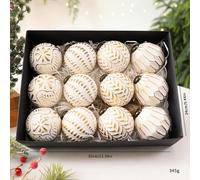 Palline di Natale rustiche vintage ornamento 80 mm plastica per albero e ghirlan