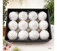 Palline di Natale rustiche vintage ornamento 80 mm plastica per albero e ghirlan