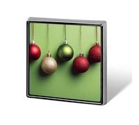 Palline di Natale su verde unisex spille e spille quadrate leggere bavero distintivo gioielli per abbigliamento scialle cappello