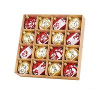 Palline di Natale trasparenti trasparenti, 6 cm, confezione da 16 pezzi | Set da 16 pezzi, 4 stili misti, glitter e finitura trasparente, materiale plastico, include ganci per appendere
