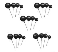 Palline d'oro per la collezione di torte con 20 pezzi per CupFor Cake Bundles e tema per il tocco finale della torta (nero)