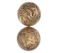 Palline Esercizio Mani in Ottone Oro 2 Pezzi 500g Vintage | Controllo Motorio Fine, Allenamento Dita, Uso Domestico e Relax, Forma Rotonda dal Gusto