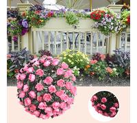 Palline Fiori di Rosa Artificiali Topiaria Appeso Giardino Cesto Pianta UV Stabi