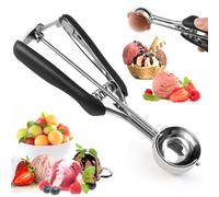 Palline Gelato in Acciaio Inox, Paletta Gelato 4 cm, Porzionatore per Gelato Con Grilletto e Comoda Impugnatura, Adatto per Gelati, Biscotti, Impasti, Torte, Polpette e Polpa di Frutta