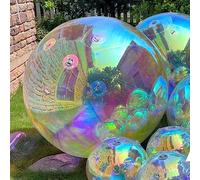 Palline gonfiabili a specchio da discoteca per esterni e interni, per bar, DJ, rave, EDM, club, feste, eventi, Natale, decorazione cava grande (argento) (2,5 m, terra)
