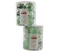 Palline in verde bianco per albero di natale da decorazioni addobbi cm6 set da 2