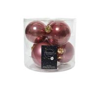 Palline in vetro da appendere Rosa Velvet dim 8 cm Box da 6
