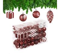 Palline Natale Addobbi Natalizi Palle Colorate Albero Sfere Set 72 Vari Design