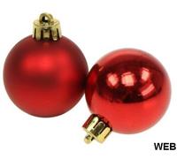 Palline natalizie 3cm lucide/opache color rosso confezione da 15 - 2 pezzi