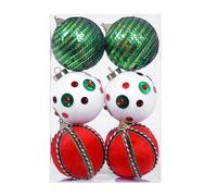 Palline Natalizie in Schiuma di Velluto Sei Pezzi a Pois Verde Lime Decorazioni