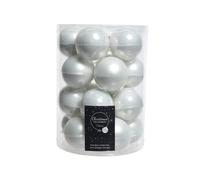 Palline natalizie in vetro, 20 pezzi, color bianco neve