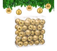 Relaxdays Palline di Natale, Set da 50 Palle Albero, Addobbi Natalizi, ∅ 6 cm, Sfere in Plastica Lucida e Opaca, Dorate