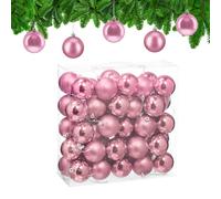 Relaxdays Palline di Natale, Set da 50 Palle Albero, Addobbi Natalizi, ∅ 6 cm, Sfere in Plastica Lucida e Opaca, Rosa