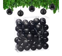 Relaxdays Palline di Natale, Set da 50 Palle Albero, Addobbi Natalizi, ∅ 6 cm, Sfere in Plastica Lucida e Opaca, Nero
