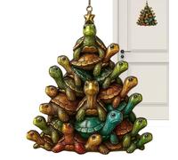 Palline Natalizie per Albero,Ciondolo Decorativo per Natale e Vacanze - da Appendere di Tartaruga Marina 2D in Acrilico per Decoratori di Interni e Progettisti di Eventi per Finestre Porte Camini