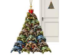Palline Natalizie per Albero - Ciondolo Decorativo per Natale e Vacanze | Forma Tartaruga Marina Acrilica 2D per Decorare Porta Giardino Corona Parete Festa Casa