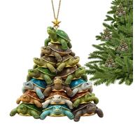 Palline Natalizie per Albero | Decorazione Festività con Ornamento Stagionale | da Appendere di Tartaruga Marina 2D in Acrilico per Decoratori di Interni e Progettisti di Eventi per Finestre Porte Cam