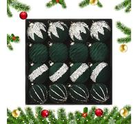 Palline ornamentali infrangibili - Confezione da 16 decorazioni in velluto, design con strass 2,36 pollici, elegante accessorio natalizio | Decorazione natalizia per albero, finestra di casa, celebraz