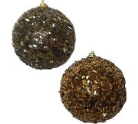 Palline oro con strass per Albero di Natale set 8 sfere Decorazioni natalizie ad