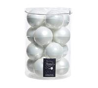 Palline per albero di Natale in vetro, 8 cm, bianco, 16 pezzi