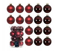 Palline per albero di Natale in vetro, 8 cm, bordeaux, 16 pezzi