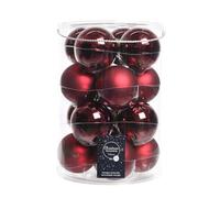 Palline di Natale in vetro da appendere 8 cm Rosso. Set 16