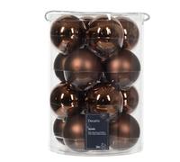 Palline per albero di Natale in vetro, 8 cm, Marrone, 16 pezzi Selezione Cartoleria Varzi Dal 1956