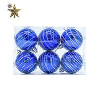 Palline per Albero di Natale, Morbuy 6 Pezzi Diametro 6cm Palle di Natale in Plastica Scatola Porta Applique Ornamenti Festa Decorazioni Natalizie Albero Palle per Matrimoni (6cm,Blu)