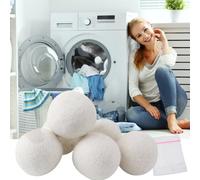 Palline per Asciugatrice,6pcs Palline di Lana per Asciugatrice,Palline Asciugatrice Antipiega,Palline Ammorbidente Tessuto Naturale,Wool Dryer Balls,Riutilizzabile Ammorbidente per Tessuti Che