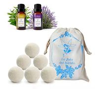 Palline Per asciugatrice di lana, 6 Palle Per Asciugatrice Antipiega e Cattura Peli Con 2 Oli Essenziali Lavanda E Tea Tree, Palline Di Lana Per Asciugatrice Con Profumatore Per Il Bucato LUMINER
