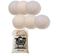 Palline per Asciugatrice in Lana - Set 6 Palle da 7,5 cm - Ammorbidente Naturale e Riutilizzabile, Riduce il Tempo di Asciugatura, Bucato Morbido - Risparmio Energetico