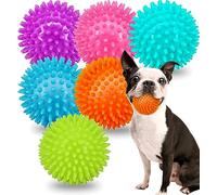 Palline per cani di taglia piccola e media, 6,3 cm, giocattoli da masticare per cani di piccola taglia con punte, giocattoli per la pulizia e l'addestramento dei denti (verde, 6 pezzi)